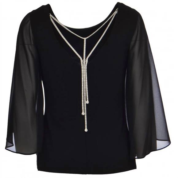 NEW JOSEPH RIBKOFF rhinestone back top in black - Picture 4 of 4